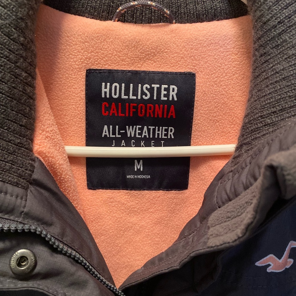 HOLLISTER pink fleece lined all weather jacket-excellent condition.